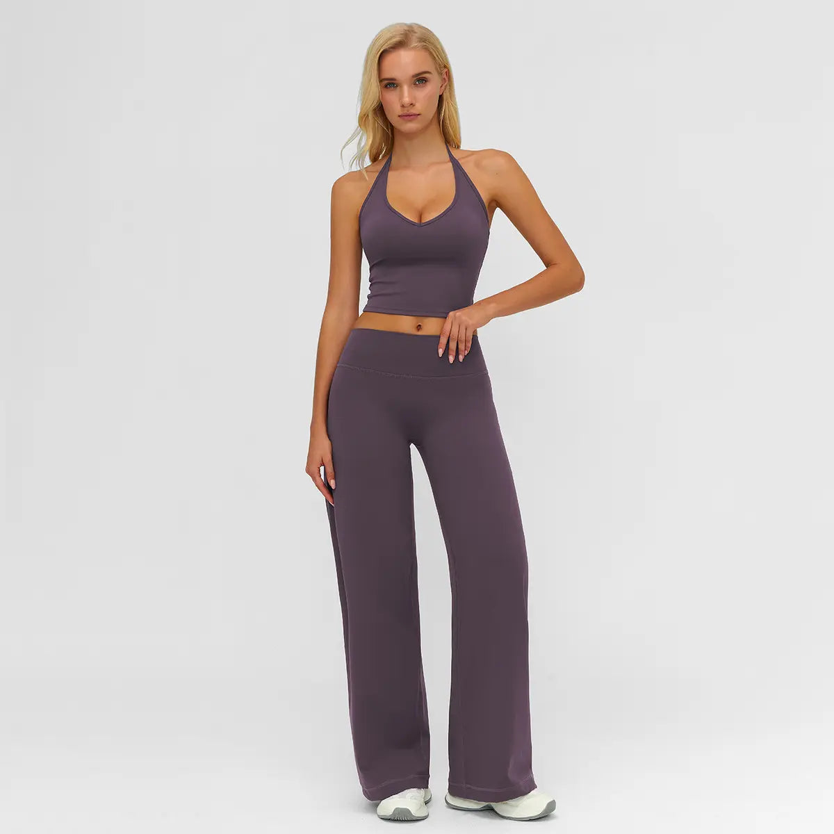 Women’s Two-Piece Sport Set – Crop Cami Top & Flare Pants for Yoga & Gym