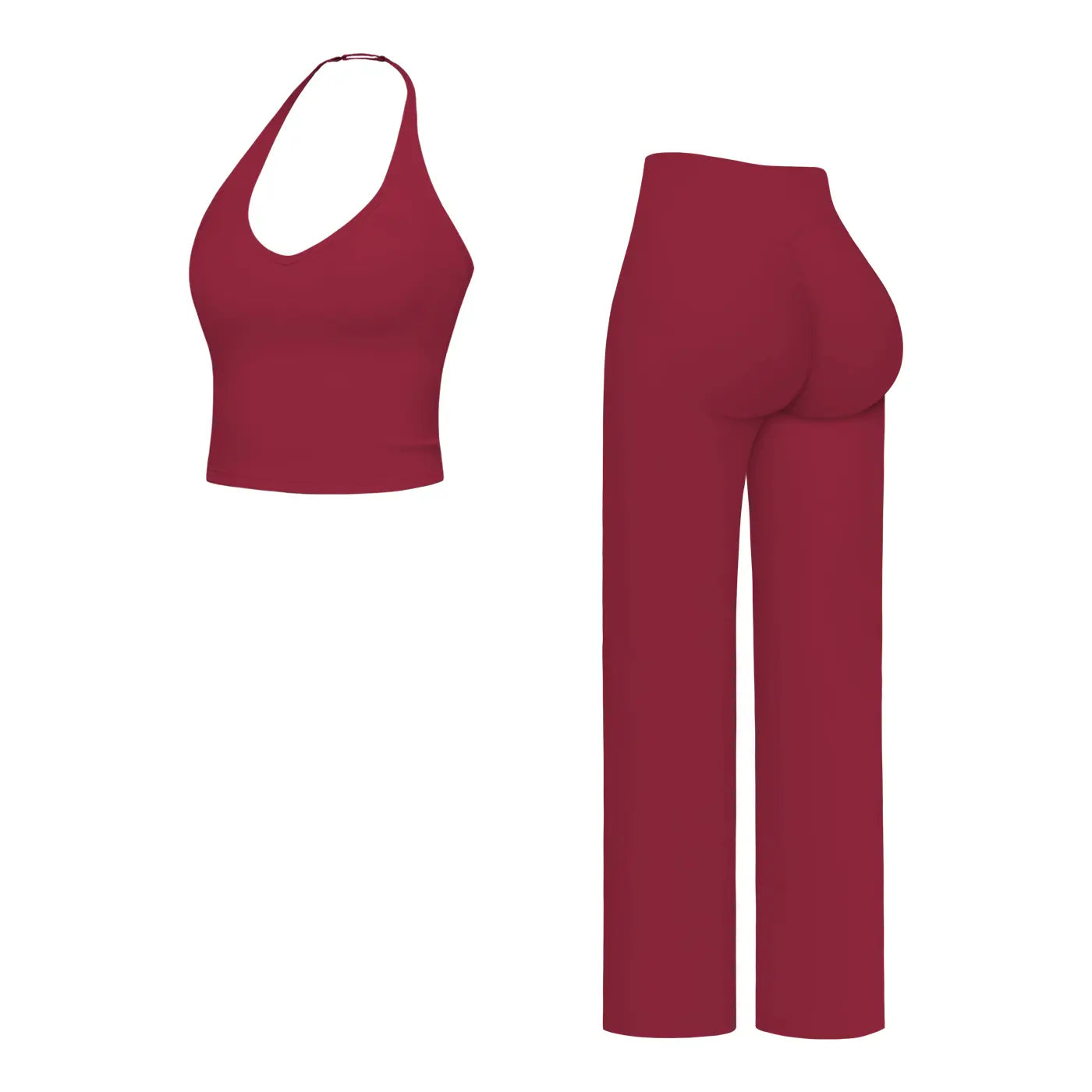 Women’s Two-Piece Sport Set – Crop Cami Top & Flare Pants for Yoga & Gym